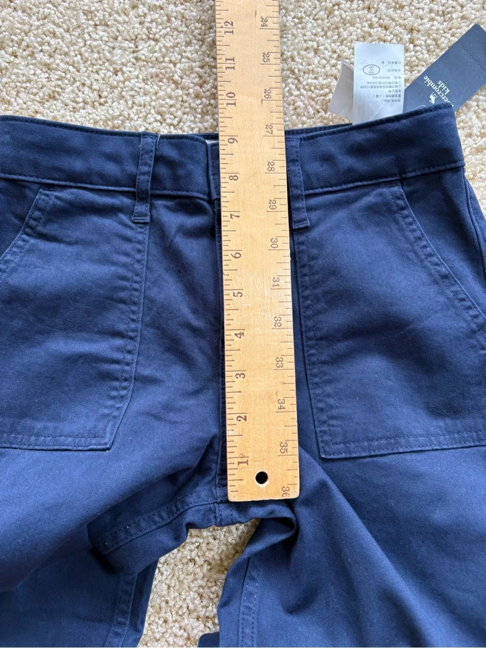 NWT Abercrombie Kids Girls Wide Leg Utility Pants Size 11/12 Navy Blue Adjustabl